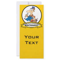 WORLDS GREATEST MECHANIC MEN III CARTOON PERSONALIZED RACK CARD