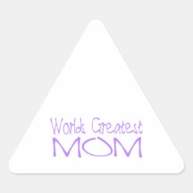 Worlds greatest mom purple triangle sticker