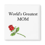 World's Greatest MOM rose Refrigerator Magnets