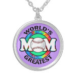 World's Greatest Mom; Softball Personalized Necklace