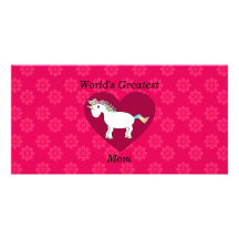 Worlds greatest mom unicorn photo greeting card