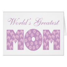 World's Greatest Mom - White Background Greeting Card