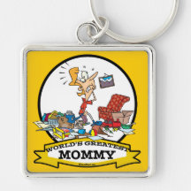 WORLDS GREATEST MOMMY WOMEN CARTOON KEY CHAINS