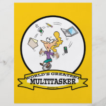 WORLDS GREATEST MULTI-TASKER WOMEN CARTOON FULL COLOR FLYER