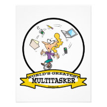 WORLDS GREATEST MULTI-TASKER WOMEN CARTOON CUSTOM INVITATION