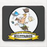 WORLDS GREATEST MULTITASKER MALE CARTOON MOUSE PADS
