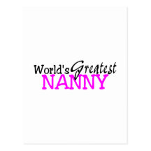 Worlds Greatest Nanny Pink Black Postcards