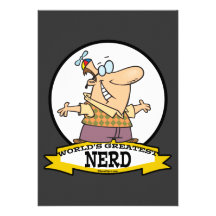 WORLDS GREATEST NERD II CARTOON CUSTOM INVITE