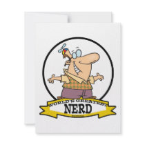 WORLDS GREATEST NERD II CARTOON INVITATIONS