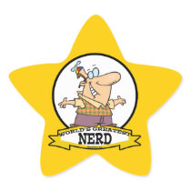 WORLDS GREATEST NERD II CARTOON STAR STICKER