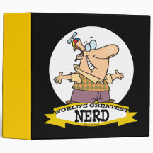 WORLDS GREATEST NERD II CARTOON VINYL BINDER