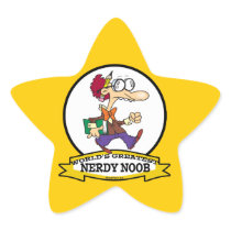 WORLDS GREATEST NERDY NOOB GUY CARTOON STICKERS