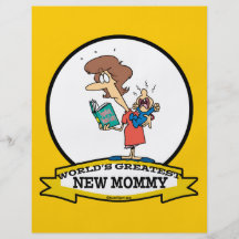 WORLDS GREATEST NEW MOMMY CARTOON FLYER DESIGN
