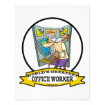 WORLDS GREATEST OFFICE WORKER MEN CARTOON CUSTOM INVITATIONS