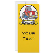 WORLDS GREATEST OIL CHANGER MEN CARTOON PERSONALIZED RACK CARD