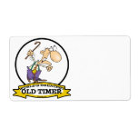 WORLDS GREATEST OLD TIMER CARTOON CUSTOM SHIPPING LABEL