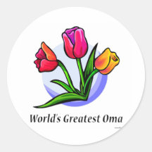 World's Greatest Oma Round Stickers