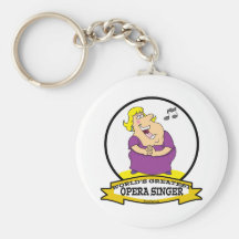 WORLDS GREATEST OPERA SINGER FAT LADY CARTOON KEY CHAIN