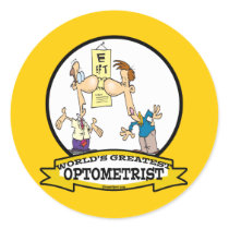 WORLDS GREATEST OPTOMETRIST MEN CARTOON STICKER