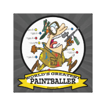 WORLDS GREATEST PAINTBALLER MEN CARTOON STRETCHED CANVAS PRINTS