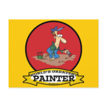 WORLDS GREATEST PAINTER MEN CARTOON POSTCARD
