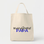 Worlds Greatest Papa Blue Black Canvas Bags