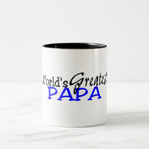 Worlds Greatest Papa Blue Black Coffee Mug