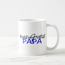 Worlds Greatest Papa Blue Black Coffee Mugs