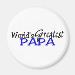 Worlds Greatest Papa Blue Black Fridge Magnet