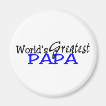 Worlds Greatest Papa Blue Black Fridge Magnet
