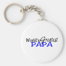 Worlds Greatest Papa Blue Black Keychain