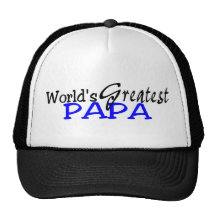 Worlds Greatest Papa Blue Black Mesh Hat