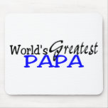 Worlds Greatest Papa Blue Black Mouse Pad