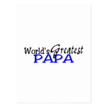 Worlds Greatest Papa Blue Black Post Card