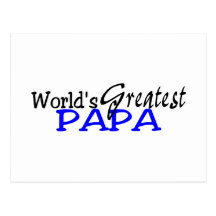 Worlds Greatest Papa Blue Black Postcard