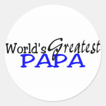 Worlds Greatest Papa Blue Black Sticker