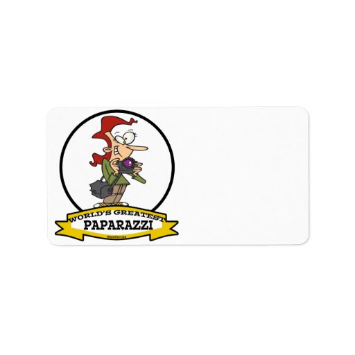 WORLDS GREATEST PAPARAZZI WOMEN CARTOON ADDRESS LABEL