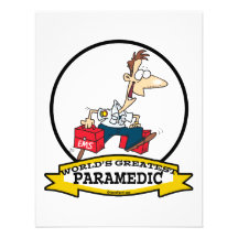 WORLDS GREATEST PARAMEDIC MEN CARTOON INVITES