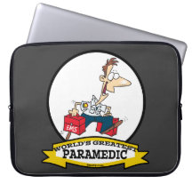 WORLDS GREATEST PARAMEDIC MEN CARTOON LAPTOP COMPUTER SLEEVES