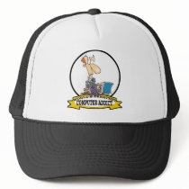 WORLDS GREATEST PC COMPUTER ADDICT CARTOON TRUCKER HATS