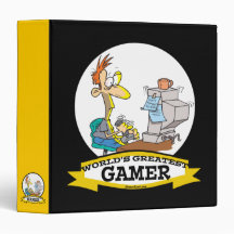WORLDS GREATEST PC GAMER TEEN CARTOON BINDERS