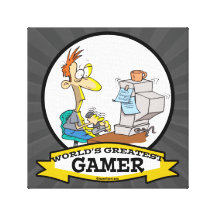 WORLDS GREATEST PC GAMER TEEN CARTOON GALLERY WRAP CANVAS