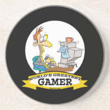 WORLDS GREATEST PC GAMER TEEN CARTOON DRINK COASTER