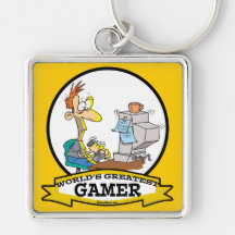 WORLDS GREATEST PC GAMER TEEN CARTOON KEY CHAINS