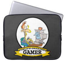 WORLDS GREATEST PC GAMER TEEN CARTOON LAPTOP SLEEVE