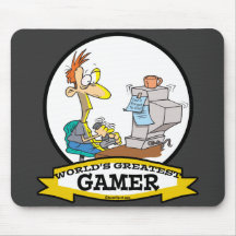 WORLDS GREATEST PC GAMER TEEN CARTOON MOUSEPADS