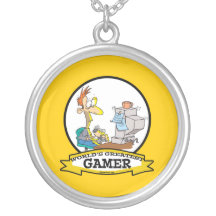WORLDS GREATEST PC GAMER TEEN CARTOON CUSTOM NECKLACE