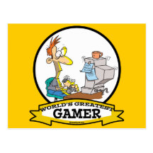 WORLDS GREATEST PC GAMER TEEN CARTOON POST CARD