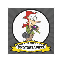 WORLDS GREATEST PHOTOGRAPHER CARTOON CANVAS PRINTS