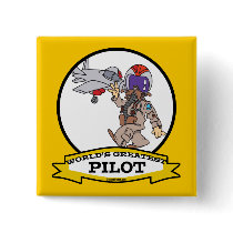 WORLDS GREATEST PILOT MEN CARTOON PIN